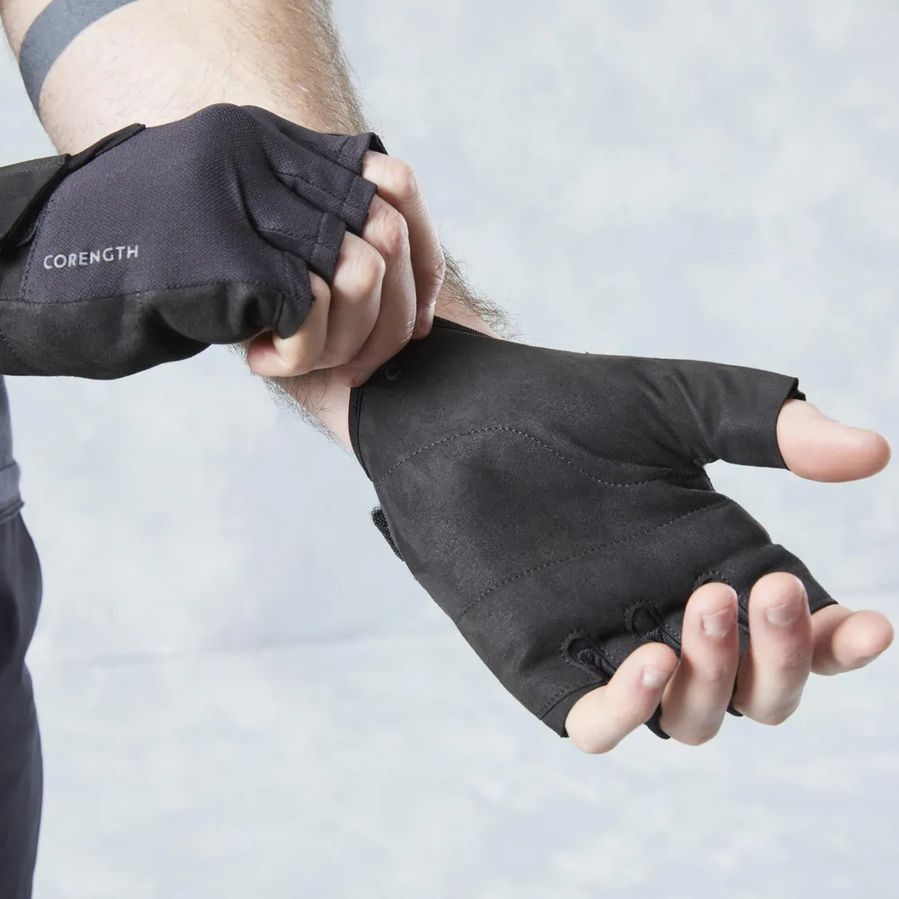 Weight Training Grip Pad Glove - Black - Decathlon