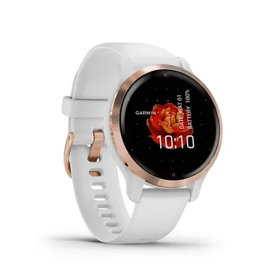MONTRE GPS CONNECTÉE MUTISPORTS GARMIN VENU 2S ROSE GOLD BLANC