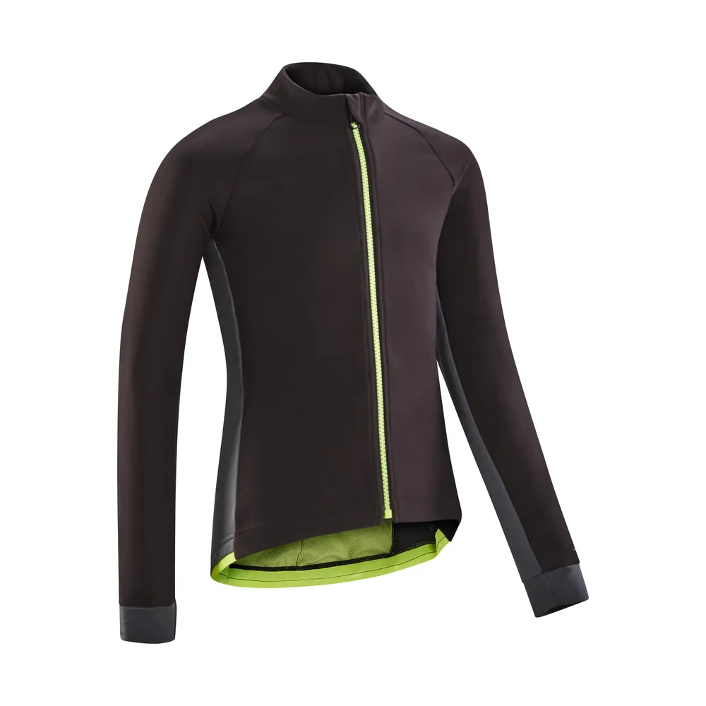 Kids' Cycling Jacket - 500 Black/Yellow