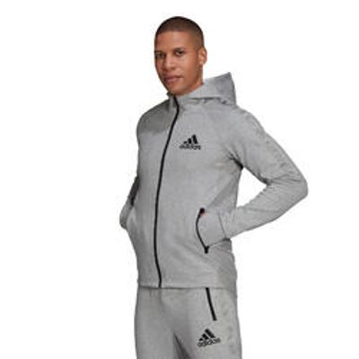 SWEAT A CAPUCHE FITNESS ADIDAS HOMME GRIS