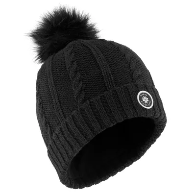 Women's Ski Cable-Knit Faux-Fur Wool Hat