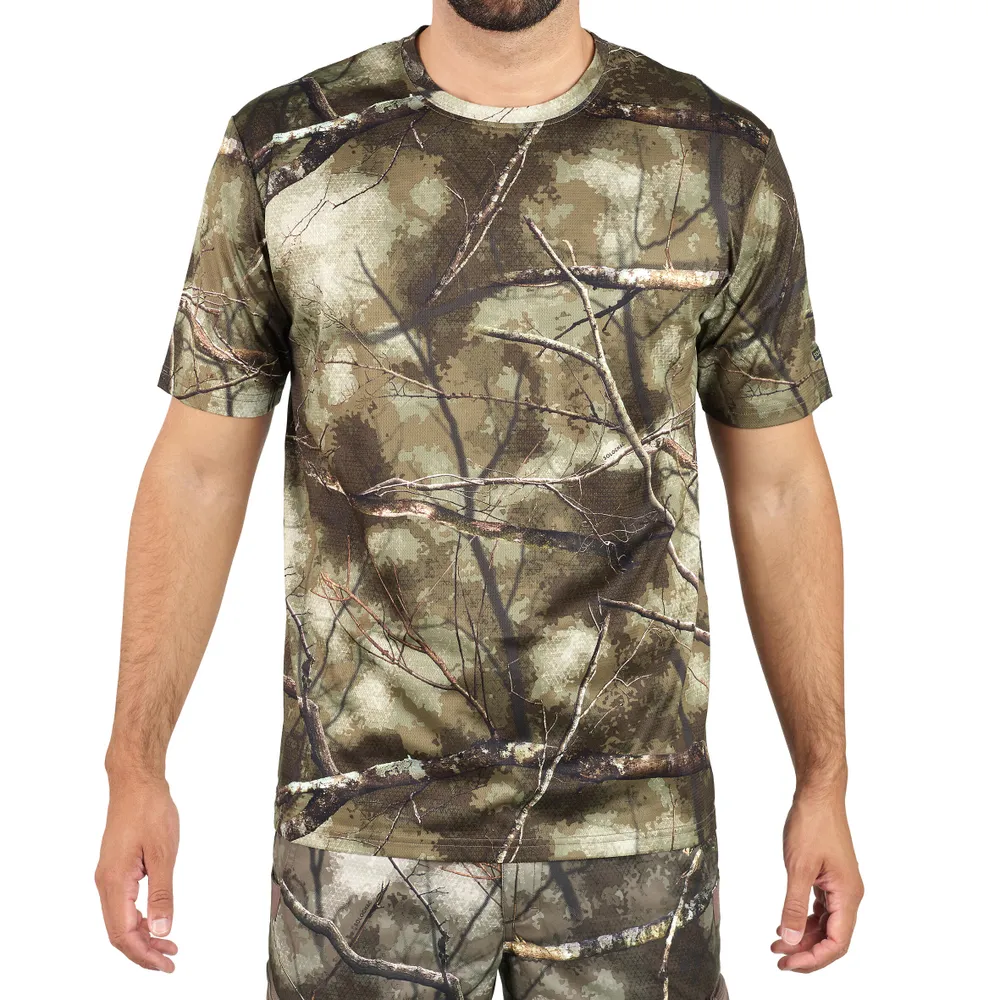 Short-Sleeved Breathable Hunting T-shirt – Treemetic 100 Camouflage