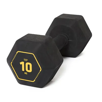 10 kg Hexagonal Dumbbell - Black