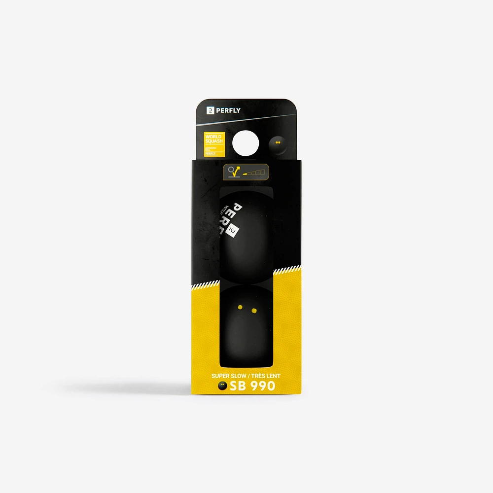 Squash Balls Twin-Pack - SB 990 Double Yellow Dot