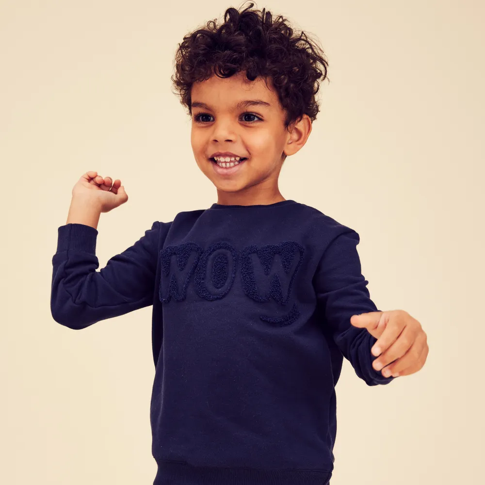 Kids’ Sweatshirt – Basic Navy Blue with Motifs