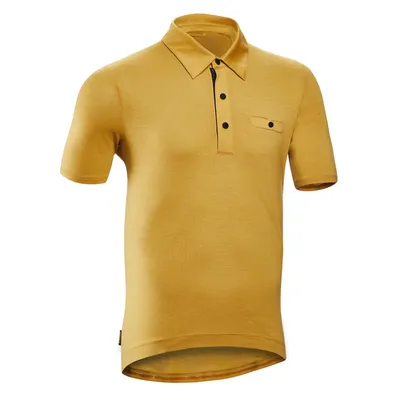 Men's Gravel Cycling and Touring Merino Wool Polo Shirt - Yellow