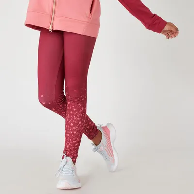 Legging chaud synthétique respirant S500 fille GYM ENFANT imprimé bleu/ marine