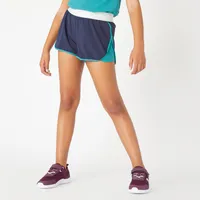 Girls’ Double Shorts - W 500 Blue/Green