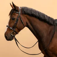 Horse & Pony Riding Leather Bridle with French Noseband & Reins