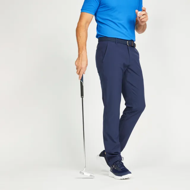 Men's golf trousers - MW500 denim blue