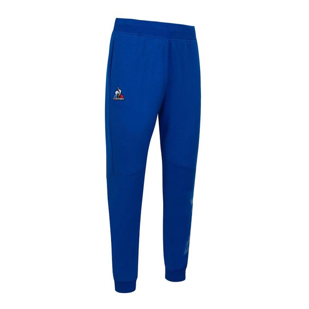 Pantalon jogging fitness homme coton majoritaire coupe droite - bleu