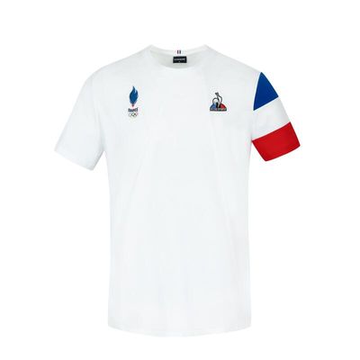 T-shirt fitness manches courtes droit col rond coton homme - Tricolore