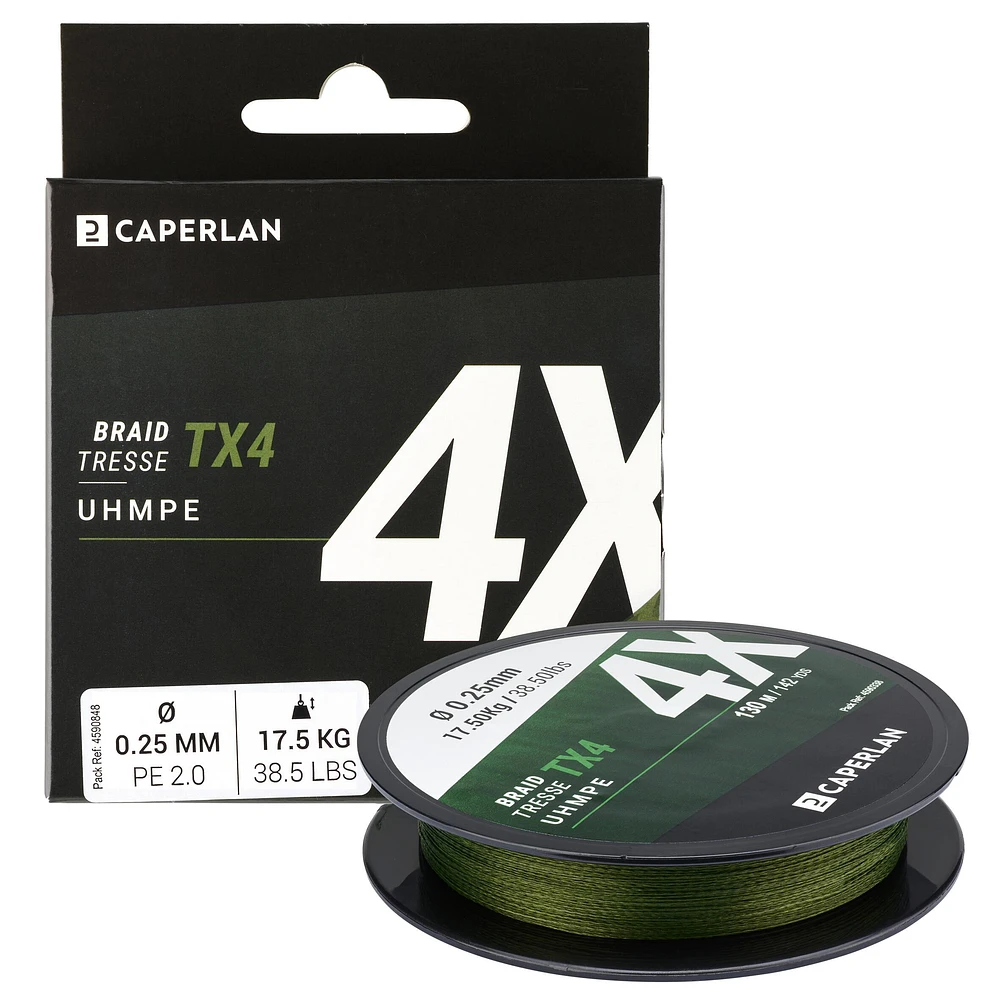 Lure Fishing Braided Line 142 Yd - TX4 Khaki