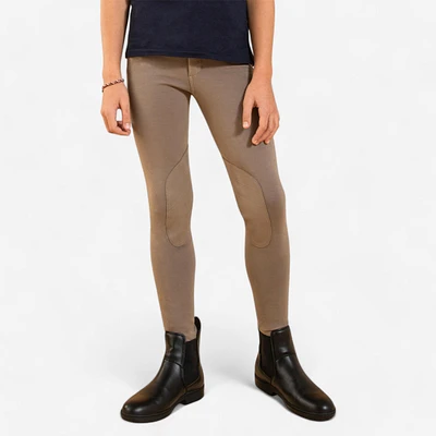 Kids' Horse Riding Suede Patch Jodhpurs 140