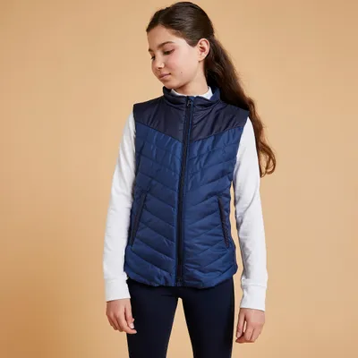 Kids' Horse Riding Sleeveless Down Jacket