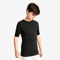 Kids' Short-Sleeved Thermal Base Layer Soccer Top - 500 Black