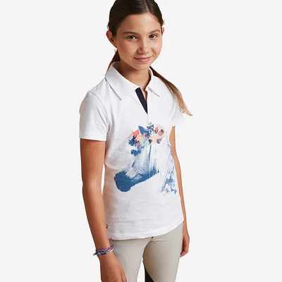 Kids' Horse Riding Short-Sleeved Polo Shirt