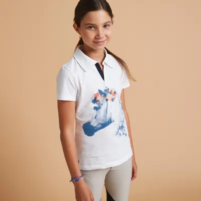 Kids' Horse Riding Short-Sleeved Polo Shirt
