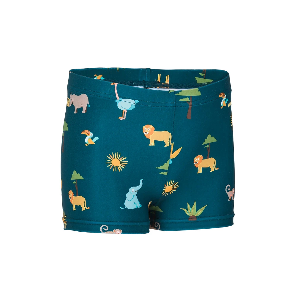 Kids' Swimming Boxers - Blue Savannah Print