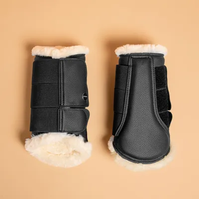 Horse Riding Synthetic Sheepskin Brushing Boots