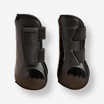 Horse & Pony Riding Tendon Boots - 500 Jump Twin-Pack Black