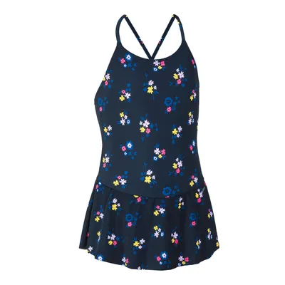 Girls' One-piece Swimsuit with Skirt