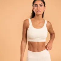 Women’s Yoga Crop Top - Beige