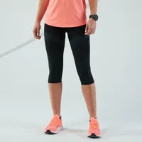 Women’s Seamless Cropped Running Pants - Kiprun Care Black