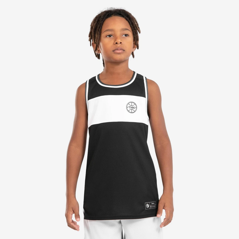 Kids' Reversible Sleeveless Basketball Jersey – T 500R