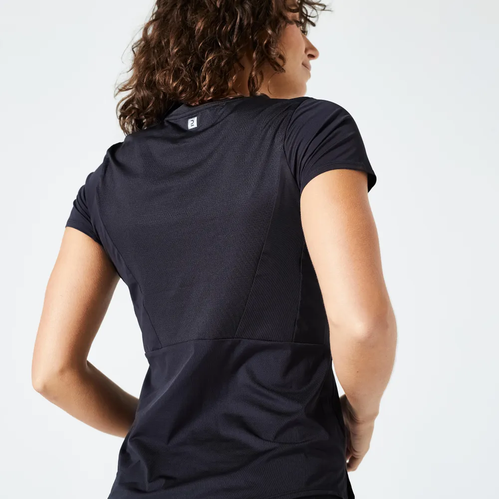 T-shirt Fitness Femme - 500 Essentials noir - Decathlon Cote d'Ivoire