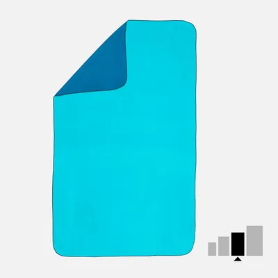 Reversible Microfibre Swimming Towel Size L - Blue/Green