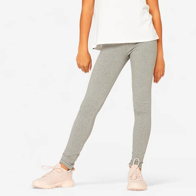 Kids’ Cotton Leggings - 500 Grey