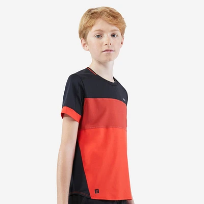 Kids' Tennis T-Shirt - TTS Dry 500 Black/Red