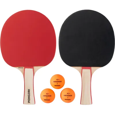 Set of 2 Table Tennis Paddles + 3 Balls - PPR 130