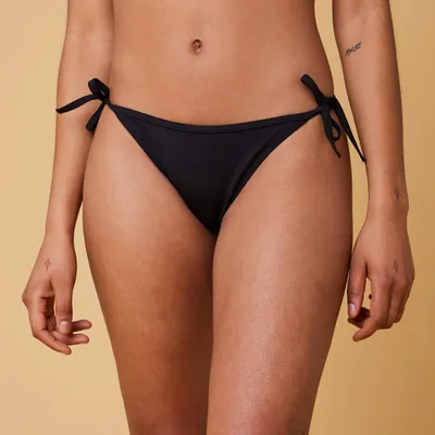 Women’s Side-Tie Bikini Bottoms - Sofy Black