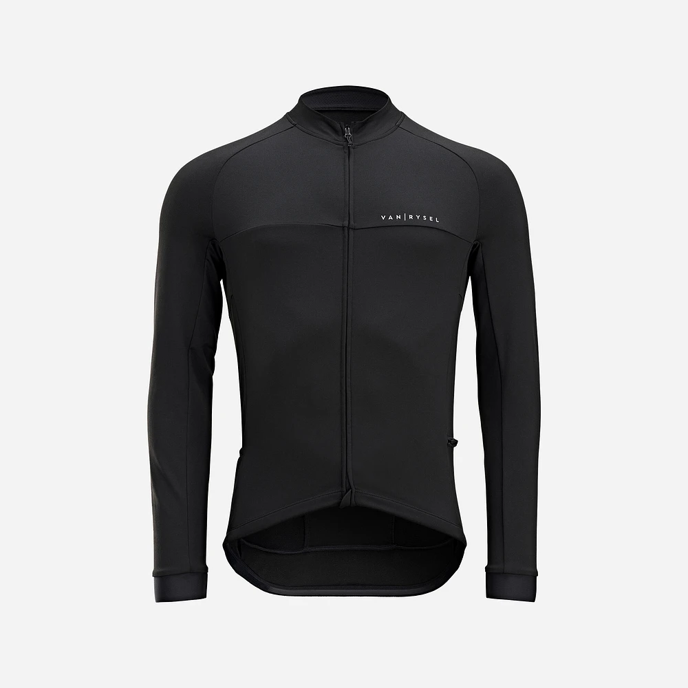 Men's LS Mid-Season Road Cycling Jersey - RC 100 Black