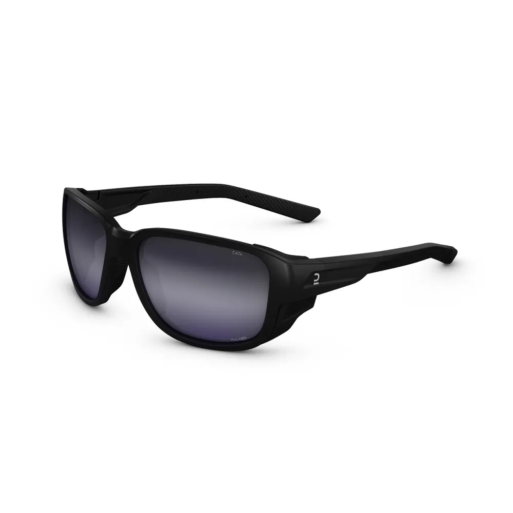 QUECHUA Polarized Hiking Sunglasses - MH 570 Black/Silver