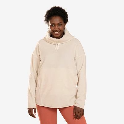 Women’s Fleece Yoga Sweatshirt - Beige