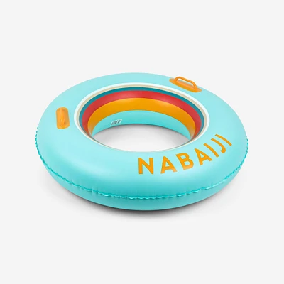 Large 92 cm inflatable printed pool ring with comfort grips