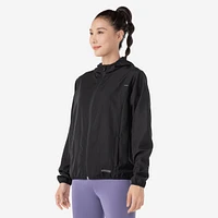 Women's Windproof Running Jacket - Run 100 Black