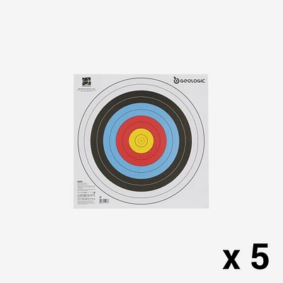 5 Archery Target Faces - 40 x 40 cm