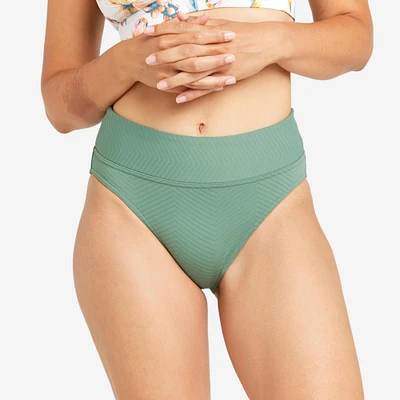 Women's High-Waisted Textured Swimsuit Briefs