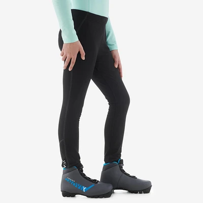 Kids' Cross-Country Ski Tights - 100 Black