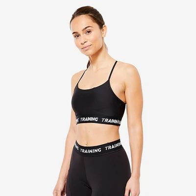 Women's Light Support and Thin Crossover Strap Sports Bra