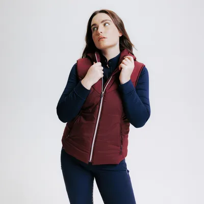 Women's Warm Sleeveless Horse Riding Gilet - 900 Burgundy