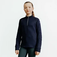 Kids’ Warm Long-Sleeved Horse Riding Polo Shirt