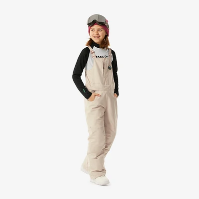 Kids’ Ski and Snowboarding Bib Pants with Knee Pads – 500 Age 6-14