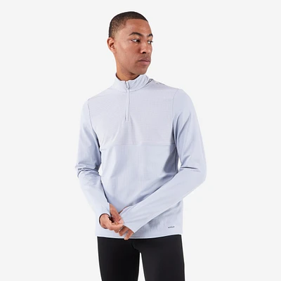 Men's Warm Long-sleeved 1/2 Zip Running Shirt Run 500