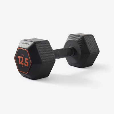12.5 kg Cross/Weight Training Hex Dumbbell - Black