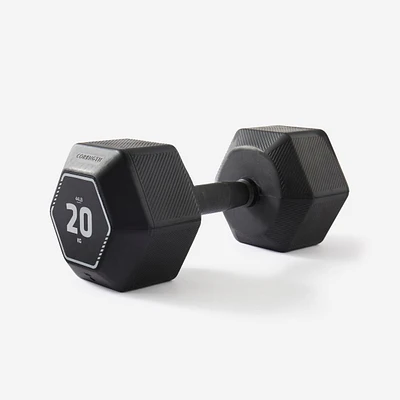 20 kg Weight Training Hex Dumbbell - Black